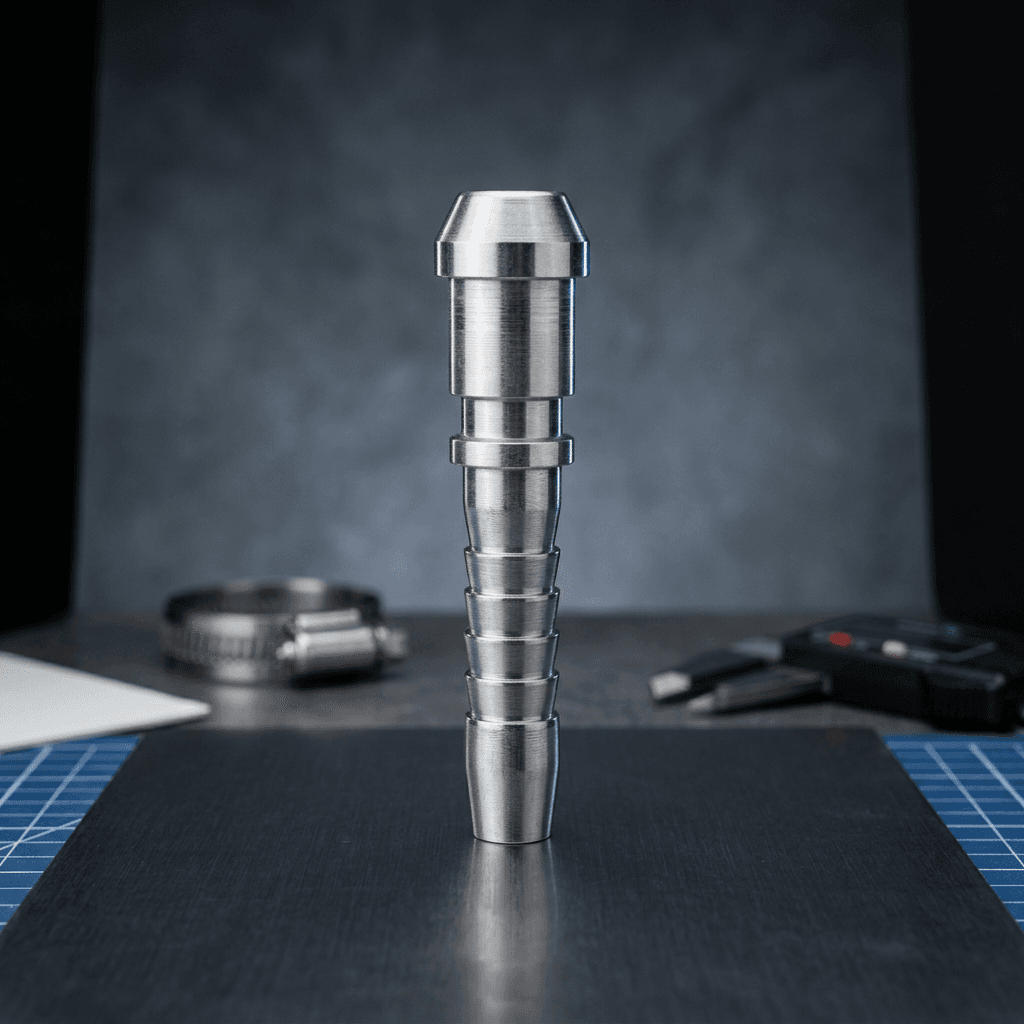 Male hose-end fitting with serrated shank